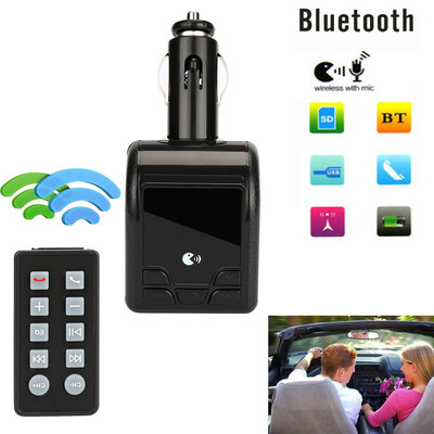 

〖Follure〗Car Bluetooth Wireless FM Transmitter AUX Radio Adapter MP3 Handsfree Call BK