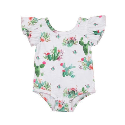 

Newborn Baby Girls Cactus Romper Bodysuit Jumpsuit Floral Clothes Outfit