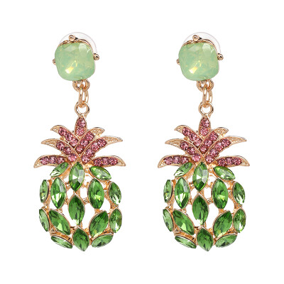 

ZA NEW Pineapple Rhinestone Statement Earring Fashion Crystal Drop Dangle Earrings for Women party Jewelry Bijoux