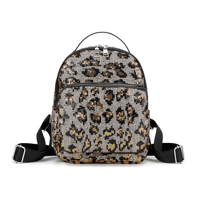 

Tailored Boy Girl Sequins Leopard Package Bags Travel Princess Bling Backpack For child