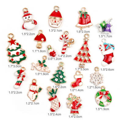 

19pcsset Metal Alloy Mixed Christmas Holiday Charms Jewellery Pendants Decor