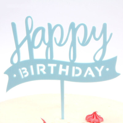 

FUNNYBUNNY Cake Decoration Card Insertion Flag New Small Fresh Happy Birthday Happy Acrylic Cake Insert Cake Topper