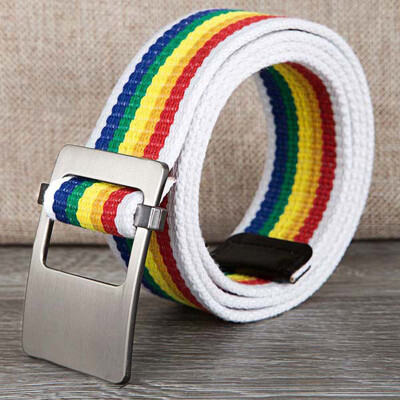 

Canvas belt fashion stripe canvas Alloy buckle Men belt trend casual Men&Women sport cowboy pants belt 110-140cm