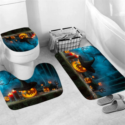 

〖Follure〗Halloween festival 3pcs Non-Slip Bath Mat Bathroom Kitchen Carpet Doormats Decor