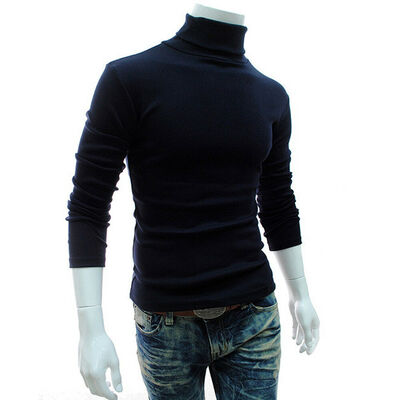 

Fashion Pullover Cardigan Sweater Men Coat Turtleneck Knit Slim Fitness Tops