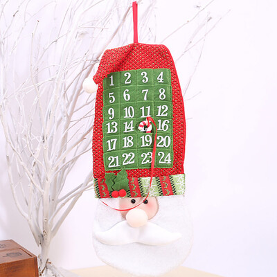 

〖Follure〗Christmas Countdown Calendar Xmas Ornaments Santa Claus Banner Decoration
