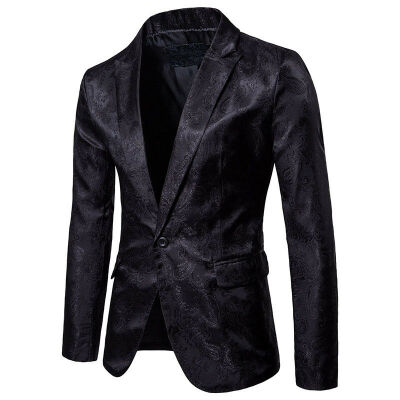 

Fashion Mens Casual Slim Fit Formal One Button Suit Blazer Coat Jacket Tops New