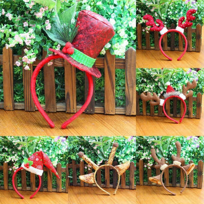 

Adult Kids Christmas Xmas Novelty Headband Hat Costume Hair Clip Christmas Hat