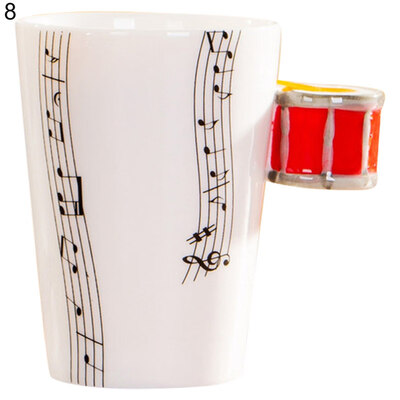 

Creative Guitar Music Note Ceramic Coffee Mug Home Office Milk Tea Water Cup