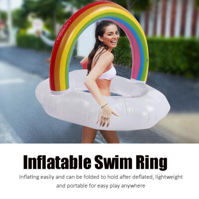 

Greensen Inflatable Rainbow Cloud Shape Swimming Ring Fun Swim Pool Water Float Raft