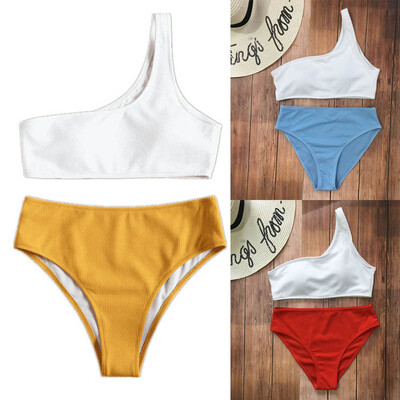 

Roseonmyhand Women Pure color Tube up Two Pieces Bikini Push-Up Swimsuit Swimwear Beachwear