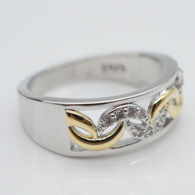 

Engagement Lady Charming Charm Fashion Chic Dazzling White Jewelry New Wedding Shiny Gold Plated Zircon Silver Plated Ring