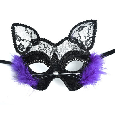 

FUNNYBUNNY Venetian Masquerade Mask Womens Sexy Black Glitter Fancy Cat Lace Eye Mask Mask Halloween Masquerade Masks