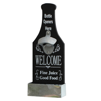 

Wooden Hanging Bottle Opener Vintage Cap Remover Restaurant Wall Plaque Decor