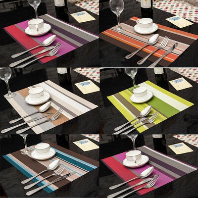 

PVC Solid Insulation Bowl Placemats Dining Pad Western Table Mats Sales