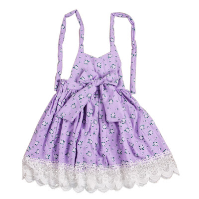 

Summer Kids Girls Summer Princess Style Bowknot Sleeveless Vestido Infant Floral Printed Beach Dress Clothing