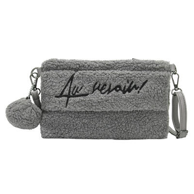 

Fashion Women Pompom Pendant Shoulder Bags Letter Print Crossbody Bag Gift