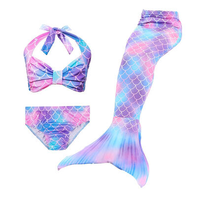 

3pcs Girls Fish Tail Bathing Suit Princess Bikini Cosplay Swimming Costume