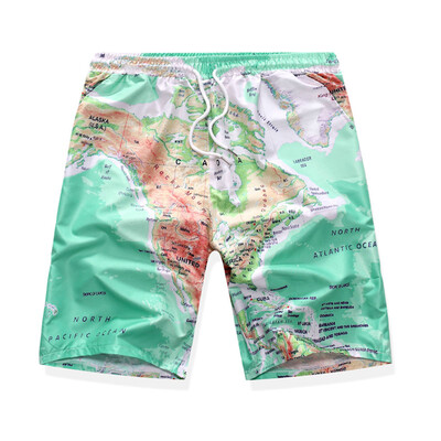 

Gobestart Fashion Mens Casual Button Hawaii Print Beach Short Sleeve Quick Dry Shorts