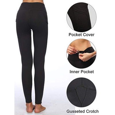 

Tailored Yoga Pants for Women with Pockets High Waist Tummy Control Slim Leggings