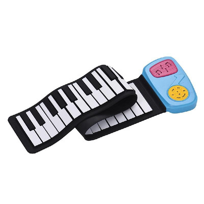 

Portable 49-Key Silicon Electronic Keyboard Roll-Up Piano Built-in Speaker With Cartoon Sticker for Children Kids