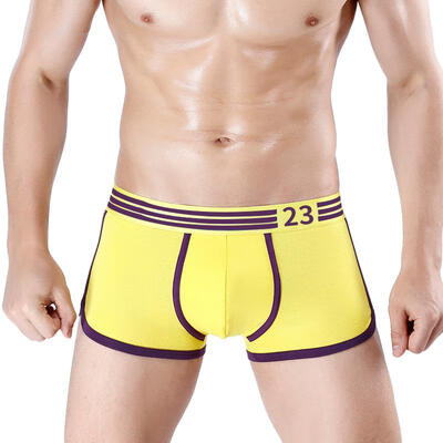 

Mens Comfort Cotton Boxers Fashion Sports Style Underwear With Pouch