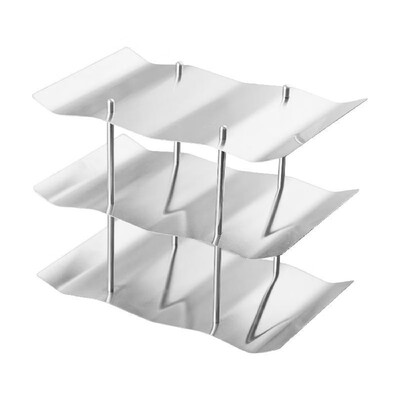 

3 Tiers 9-bottles Stainless Steel Kitchen Tabletop Countertop Freestanding Wave Wine Rack Display Shelf Holder