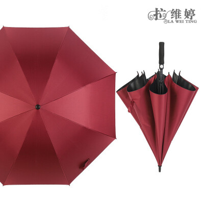 

LAWEITING Black tape automatic straight bone golf umbrella 6952