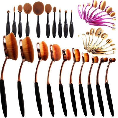 

10PCS Professional Cosmetic Makeup Tool Brush Brushes Set Powder Eyeshadow Blush kit 6 Colors