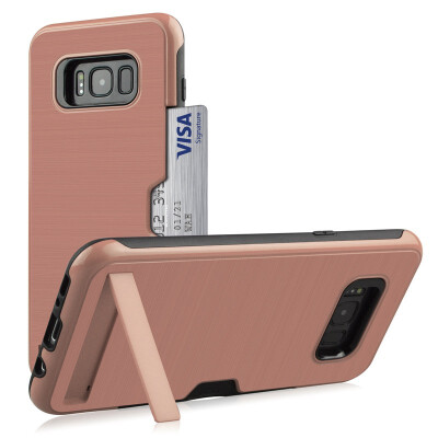 

Hybrid Bumper Case Samsung Galaxy S8 SM-G950FD Card Holder Stand Cover Samsung S8 SM-G950F G950FD Hybrid Armor Case