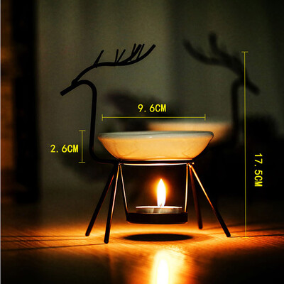

Gobestart Stainless Steel Deer Burner Candle Aromatherapy Oil Lamp Decorations Aroma Furna