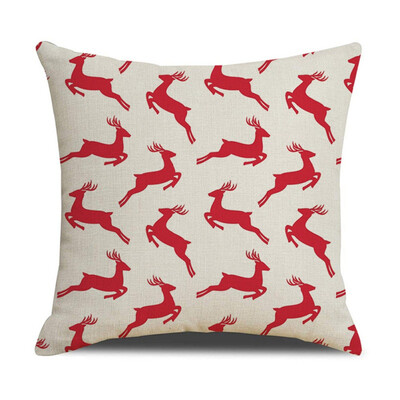 

Nordic Style Cushion Covers Deer Geometric Pillow Cases Linen Cotton Christmas Pillow Covers Home Bedroom Sofa Decoration