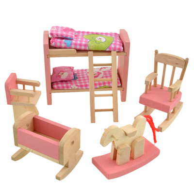 

Wooden Doll Bathroom Furniture Dollhouse Miniature for Kids Child Play Toy