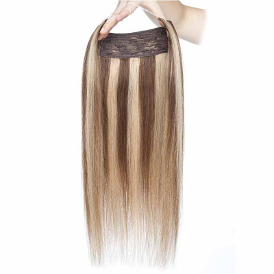 

Thick Hidden Invisible Human Hair Extension One Piece Secret Miracle Wire in Hairpieces No Clip No Tape in Remy Hair