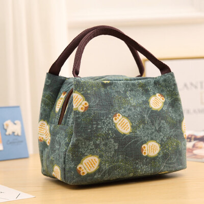 

Fashion Cotton Linen Cute Insulated Lunch Bag Thermal Cooler Women Kids Picnic Food Box Tote Carry Bags