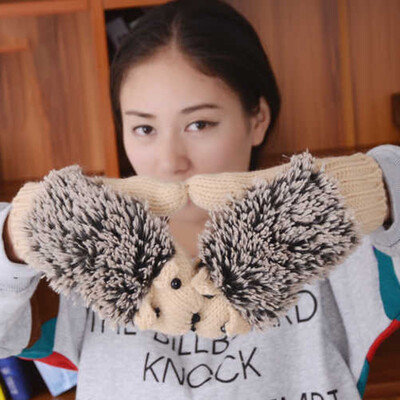 

Gift Winter Gloves Gloves To Knitted Gloves Cartoon Knitted Hedgehog Gloves