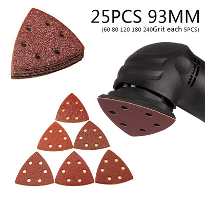 

25pcs 93mm Sander Sandpaper Hook & Loop Sanding Paper Abrasive Woodworking Tools