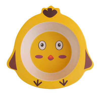 

Portable Baby Feeding Bowl Bamboo Fiber Kids Cartoon Children Tableware