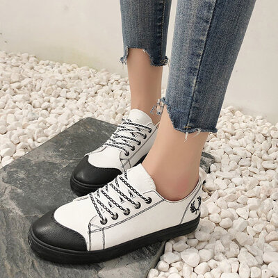 

Hong Kong wind&autumn canvas shoes womens all-in-one small white shoes students skate shoes Korean summer cloth shoes
