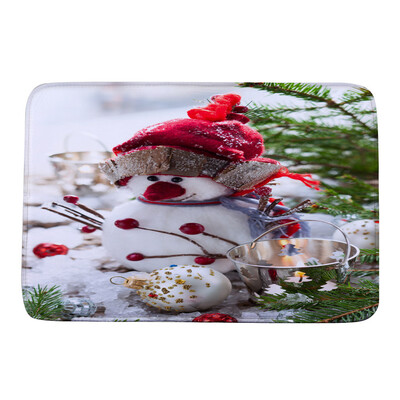

Gobestart Christmas HD Printed Non-Slip Bath Mat Absorbent Home Decor I