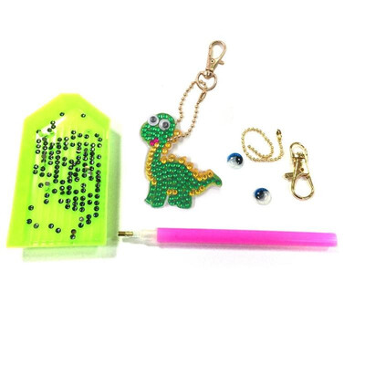 

1pcs DIY Keychain Handmade Cartoon Dinosaur Full Drill Diamond Painting