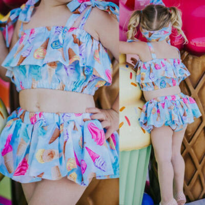 

Summer Toddler Baby Girl Print Tops Short Pants Dress Swimwear Swimsuit Outfits