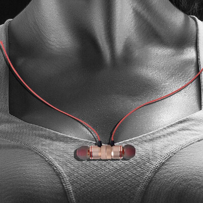 

Bluetooth 41 Headphones Outdoor Sport Headsets Music Earphone Magnetic Suction Built-in Microphone Line Control