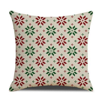 

Siaonvr Christmas Linen Skin Pillow Case Pillow Cushion Elk Snowflake Print 45×45CM