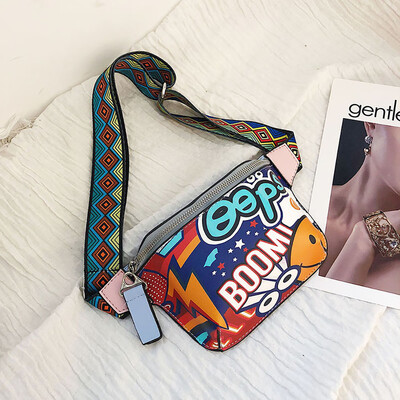 

Bags For Women Luxury Handbag Women Chest Shoulder Bags Graffiti Printed Wide Shoulder Strap Messenger Hobos