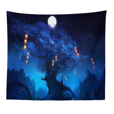 

Wall Hanging Tree Print Tapestry Blanket Beach Yoga Mat Home Carpet Decor