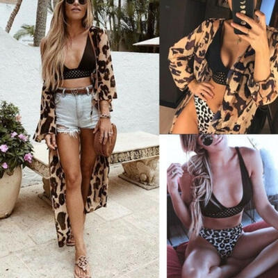 

Women Sexy Bikini Padded Bra Sets or Leopard Print Cover-up Beachwear Swimsuit