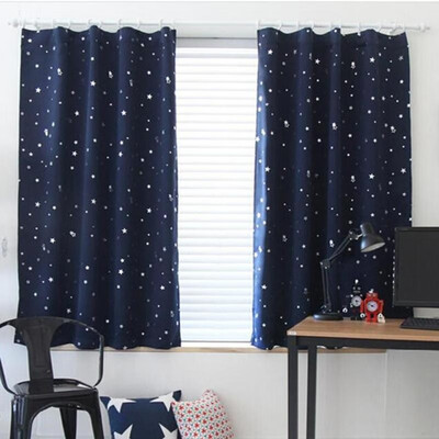 

Full Blackout Shading Stars Bedroom Balcony Curtains Hook Grommet Purdah
