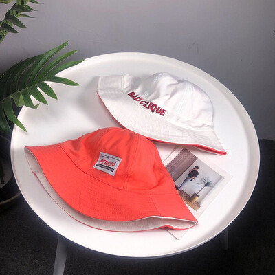 

New Korean hat children spring&summer embroidered letter bonnet leisure outdoor fisherman hat trend male sunshade hat