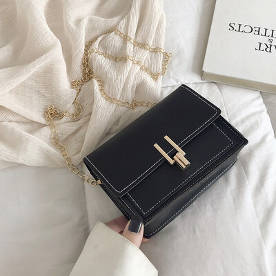 

2019 new Sen temperament contrast color small square bag female fashion casual chain Messenger bag simple wild shoulder bag